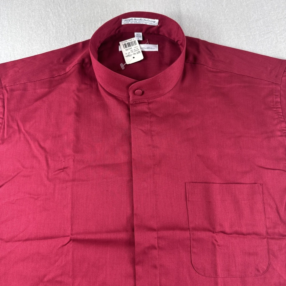 Vintage Damante Mandarin Band Collar Single Needle Tailoring Shirt Mens 16.5 NEW